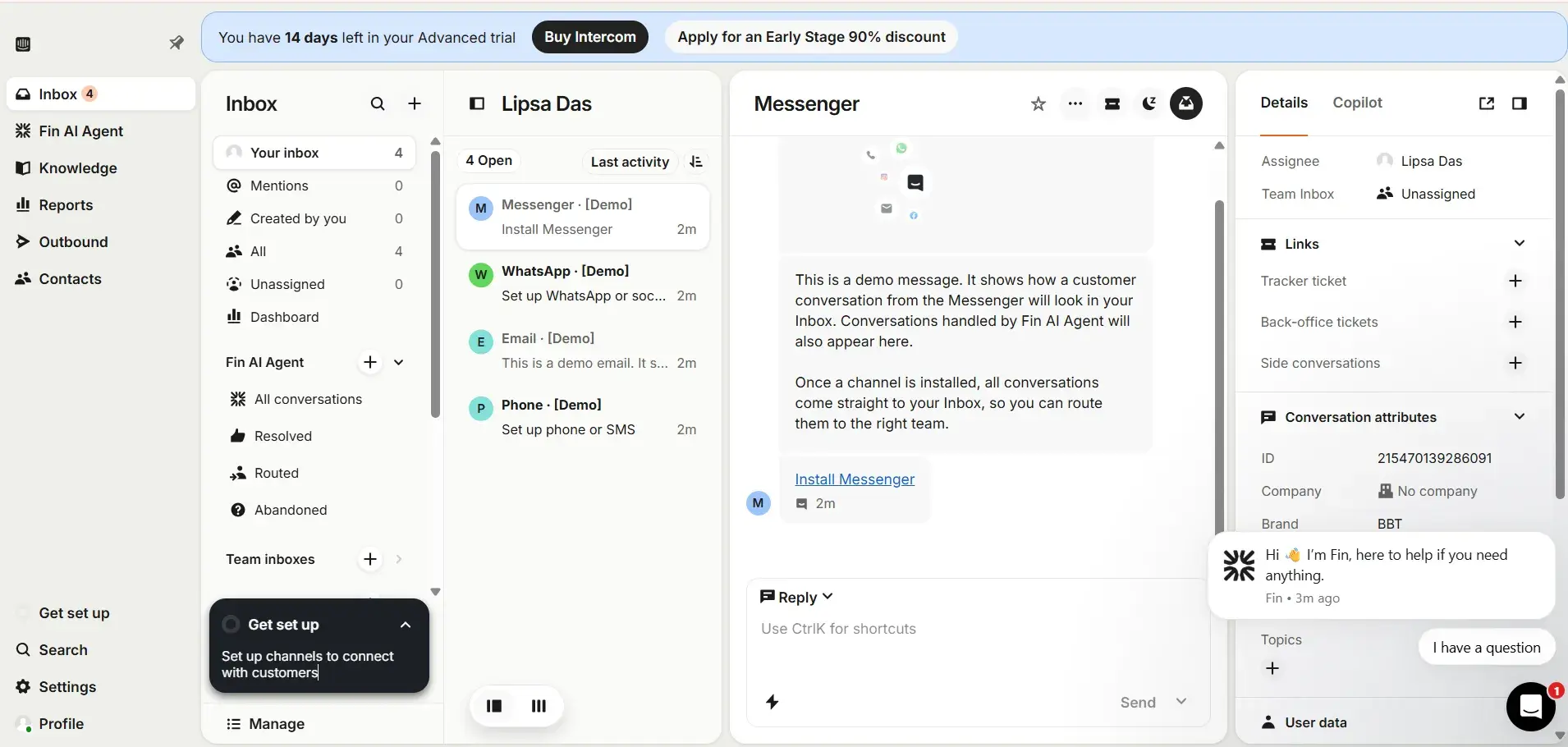 fin ai agent tickering system, intercom fin ai agent